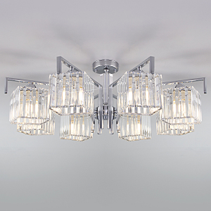 Потолочная люстра April 10126/8 хром/прозрачный хрусталь Strotskis Smart (10117/8)