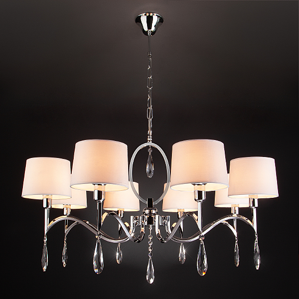 Подвесная люстра Madera 10127/8 хром/прозрачный хрусталь Strotskis Smart (10093/8)