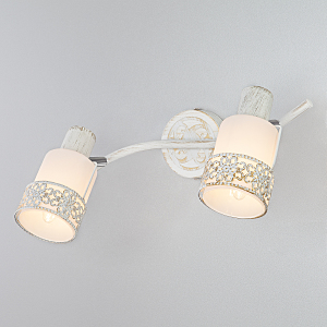 Светильник спот Silvia 20025/2 белый с золотом/ хром