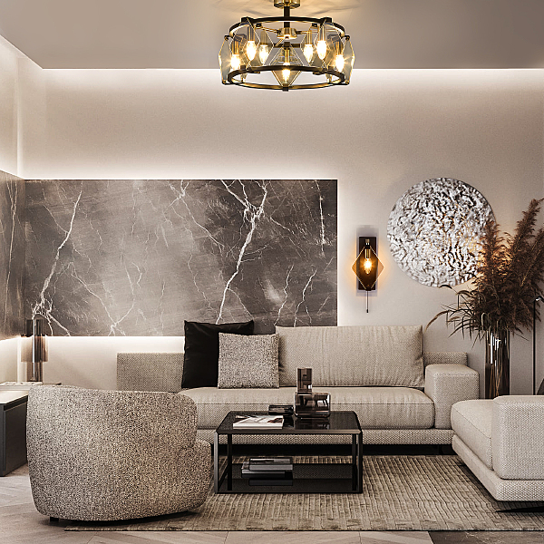 Потолочная люстра Aragon 60126/5 черный Smart (60116/5)