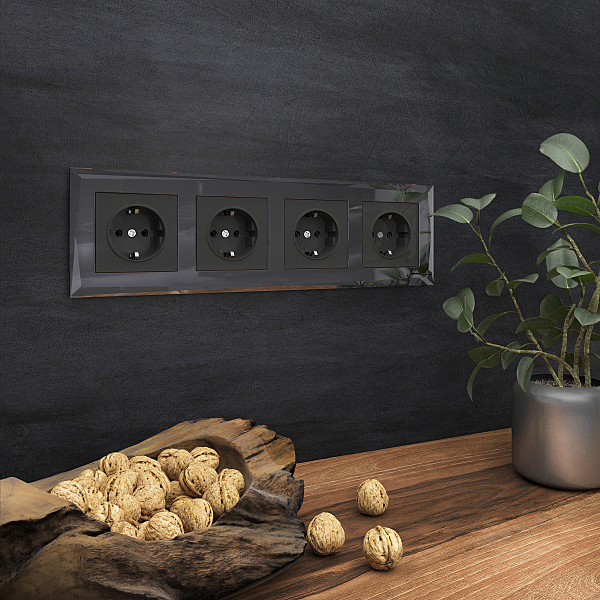 Рамка Werkel W0041208/ Рамка на 4 поста Diamant (черный)