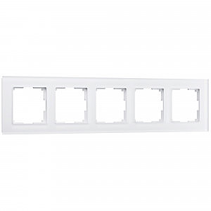 Рамка Werkel W0051105/ Рамка на 5 постов Favorit (белый матовый,стекло)