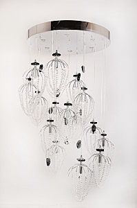 Светильник подвесной Paula PL.5301-(10+5)+6CH-cristall