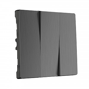 Накладка на механизм W1139004/ Набор клавиш для выключателя трехклавишного (графит рифленый)