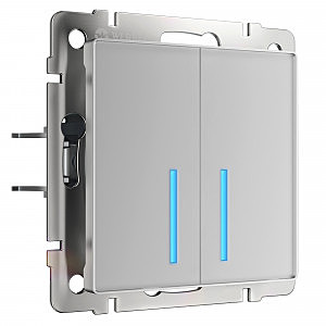 Выключатель Сенсорные механизмы серебряные W4520106/ Сенсорный выключатель двухклавишный с подсветкой (серебряный)