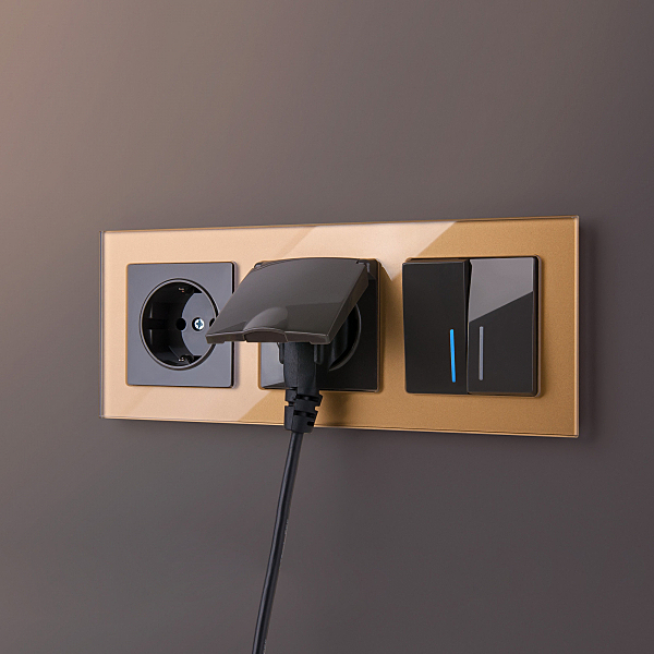 Розетка Werkel W1171007/ Розетка с заземлением (серо-коричневый)