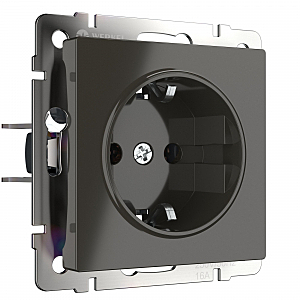 Розетка Werkel W1171007/ Розетка с заземлением (серо-коричневый)