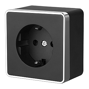 Розетка Werkel W5071135/ Розетка с заземлением и шторками Gallant (черный/хром)