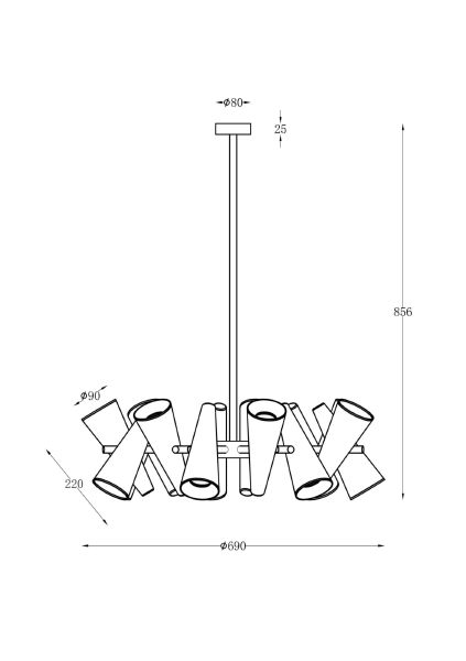 Люстра на штанге Giro MOD095PL-14W