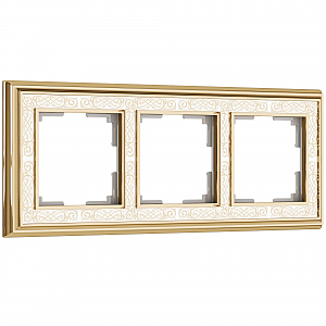 Рамка Werkel W0031429/ Рамка на 3 поста Palacio Gracia (золото/белый)