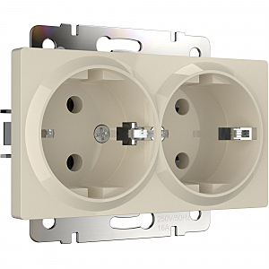 Розетка Werkel W1172003/ Розетка двойная с заземлением (слоновая кость)