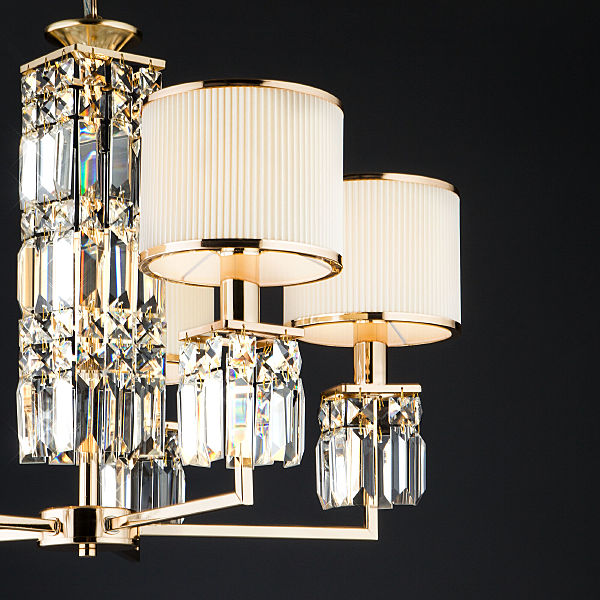 Подвесная люстра Zaffiro 10129/5 золото/прозрачный хрусталь Strotskis Smart (10099/5)