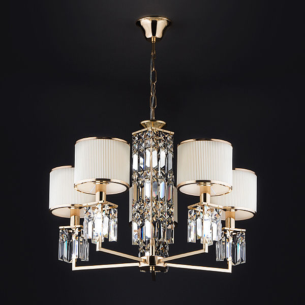 Подвесная люстра Zaffiro 10129/5 золото/прозрачный хрусталь Strotskis Smart (10099/5)