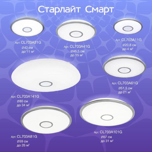 Светильник потолочный Старлайт Смарт CL703A101G