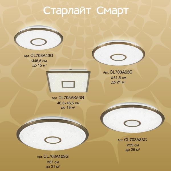 Светильник потолочный Старлайт Смарт CL703A83G