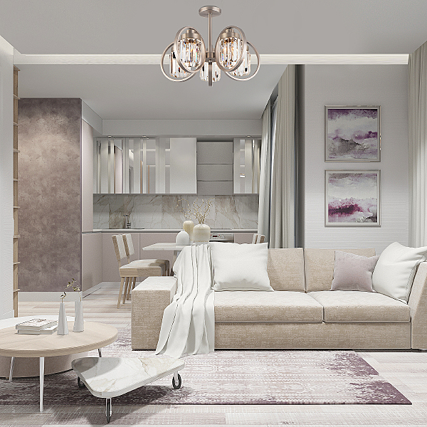 Потолочная люстра Loraine 10128/5 сатин-никель/прозрачный хрусталь Strotskis Smart (10095/5)