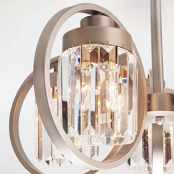 Потолочная люстра Loraine 10128/5 сатин-никель/прозрачный хрусталь Strotskis Smart (10095/5)