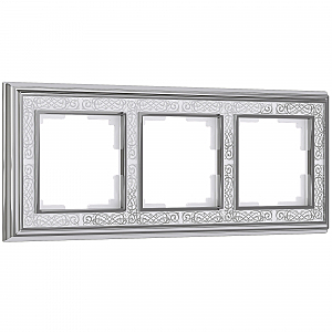 Рамка Werkel W0031431/ Рамка на 3 поста Palacio Gracia (хром/белый)