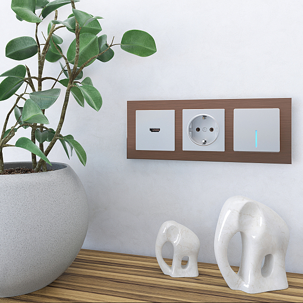 Рамка Werkel W0031714/ Рамка на 3 поста Aluminium (коричневый алюминий)