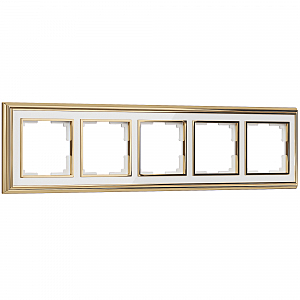 Рамка Werkel W0051329/ Рамка на 5 постов Palacio (золото/белый)