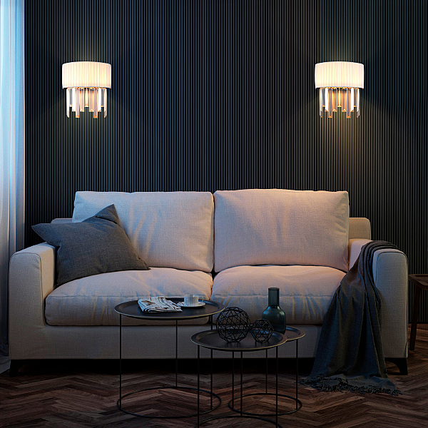 Настенное бра Amantea 10122/2 хром/прозрачный хрусталь Strotskis (10106/2)