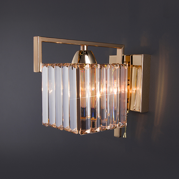 Настенное бра April 10126/1 золото/прозрачный хрусталь Strotskis (10117/1)