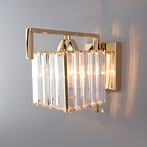 Настенное бра April 10126/1 золото/прозрачный хрусталь Strotskis (10117/1)