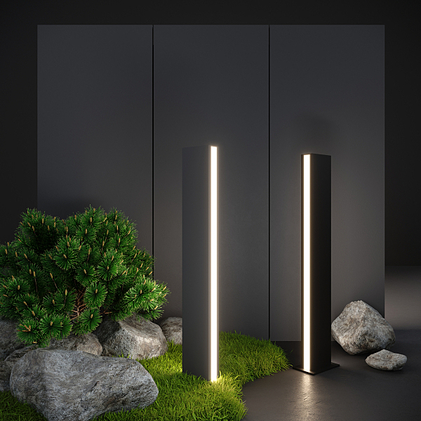 Уличный наземный светильник Flat 1538 TECHNO LED серый