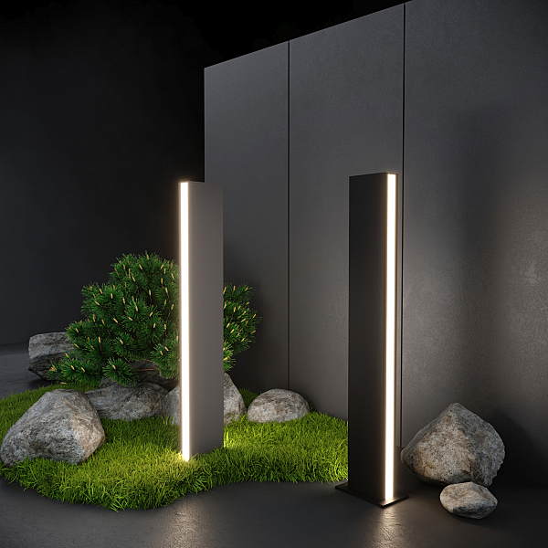 Уличный наземный светильник Flat 1538 TECHNO LED чёрный