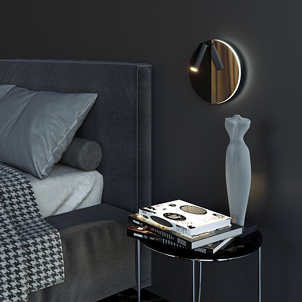 Настенный светильник Drom Drom LED чёрный/чёрный жемчуг (40105/LED)