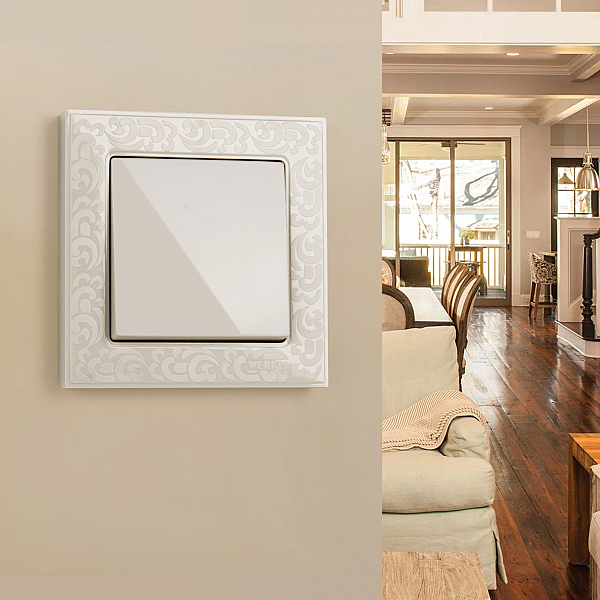 Выключатель W1112003/ Выключатель одноклавишный проходной (слоновая кость)