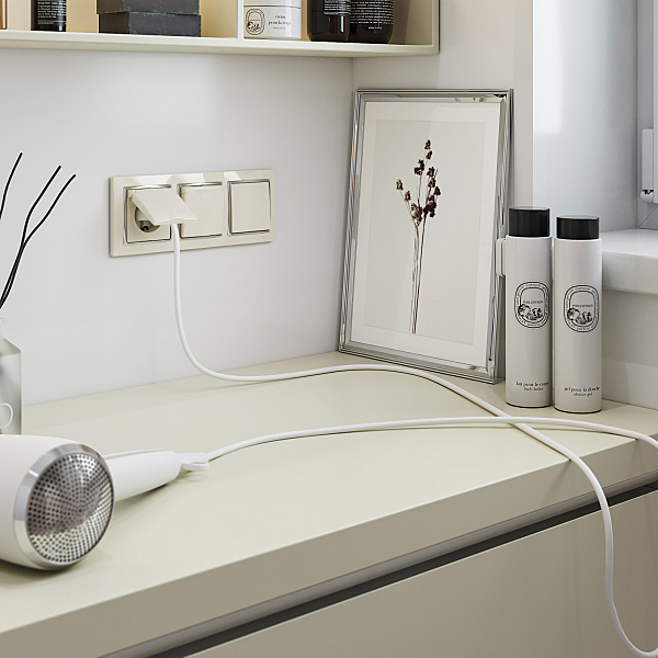 Выключатель W1112003/ Выключатель одноклавишный проходной (слоновая кость)