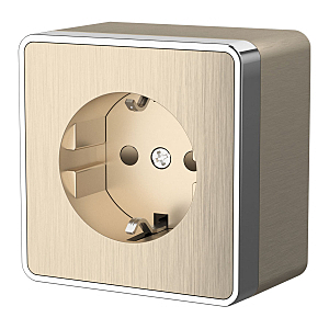 Розетка W5071110/ Розетка с заземлением и шторками Gallant (шампань рифленый)