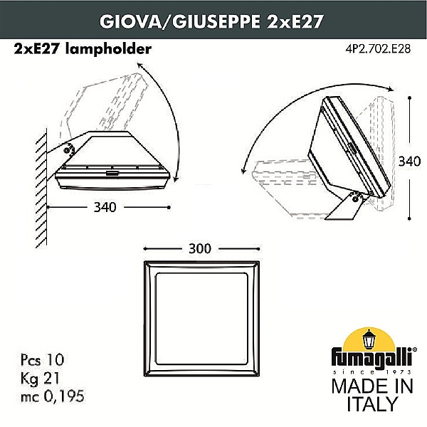 Уличный настенный светильник Guizeppe 4P2.702.000.WYF1R