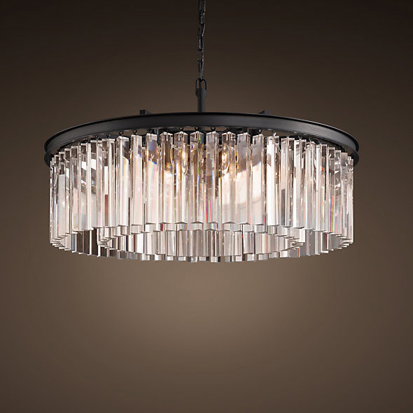 Подвесная люстра 1920s Odeon KR0387P-10B black/clear
