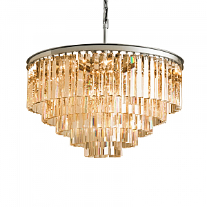 Подвесная люстра 1920s Odeon KR0387P-10A chrome/amber