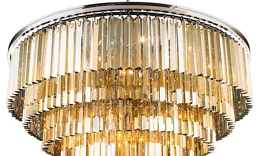 Подвесная люстра 1920s Odeon KR0387P-10A chrome/amber