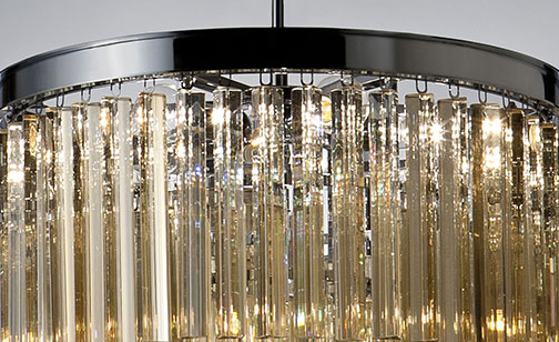 Подвесная люстра 1920s Odeon KR0387P-10B chrome/amber