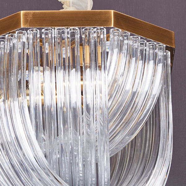 Подвесная люстра Murano Glass A001-400 L4 brass/clear