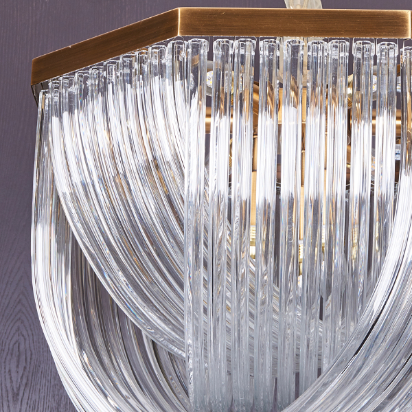 Подвесная люстра Murano Glass A001-554 L9 brass/clear