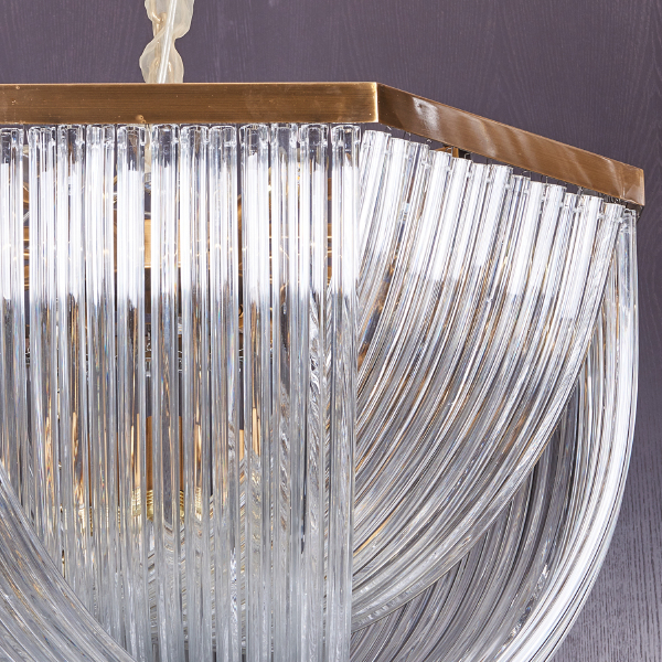 Подвесная люстра Murano Glass A001-800 L12 brass/clear