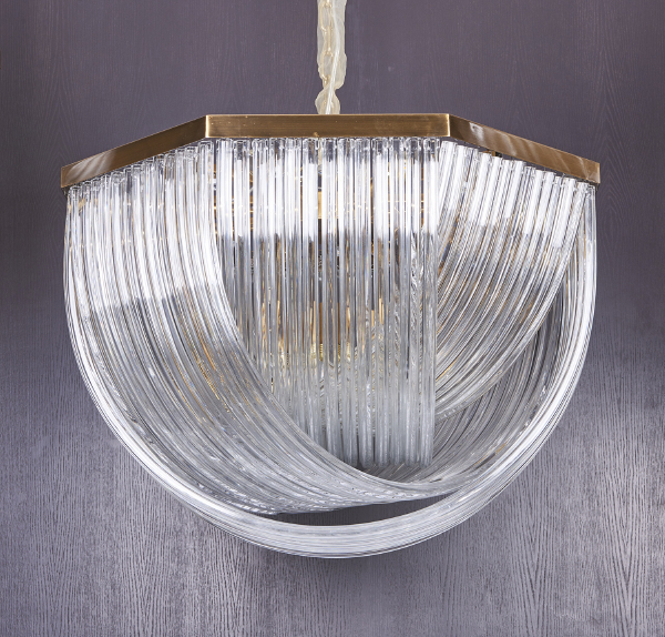 Подвесная люстра Murano Glass A001-800 L12 brass/clear
