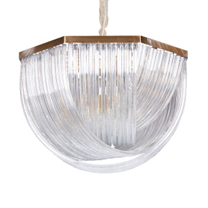 Подвесная люстра Murano Glass A001-800 L12 brass/clear