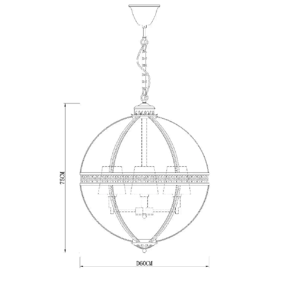 Подвесная люстра Residential KM0115P-4L nickel