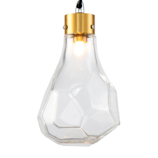 Светильник подвесной KR1197 KR1197P-1 brass/clear