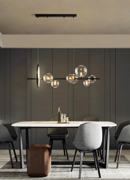 Подвесная люстра Art Deco Bubble KG1233P-7 black/clear