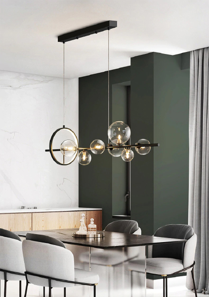 Подвесная люстра Art Deco Bubble KG1233P-7 black/clear