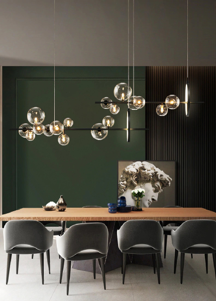 Подвесная люстра Art Deco Bubble KG1233P-7 black/clear