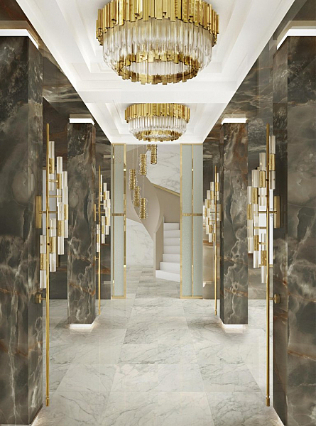 Потолочная люстра Barclay KR0985C-12 brass