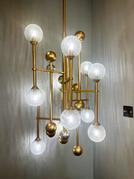 Люстра на штанге Fluxus P68084-12 gold